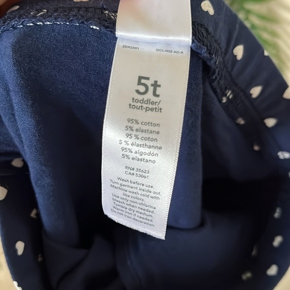 Brand New Carter’s 2-Piece Set Pink Kitty Cat Sweatshirt & Navy Heart Leggings - Picture 11 of 12